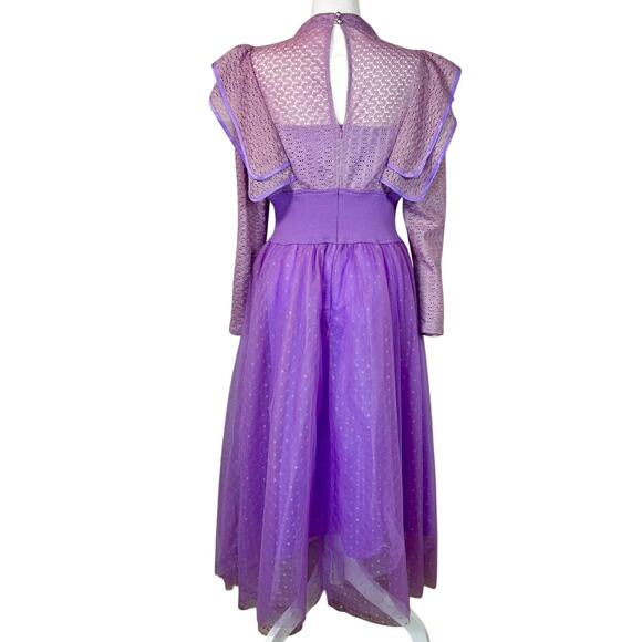 Lavender Gown Whimsical Dragonfly Floral Cottage Fairy Princess Victorian MED - Picture 6 of 10